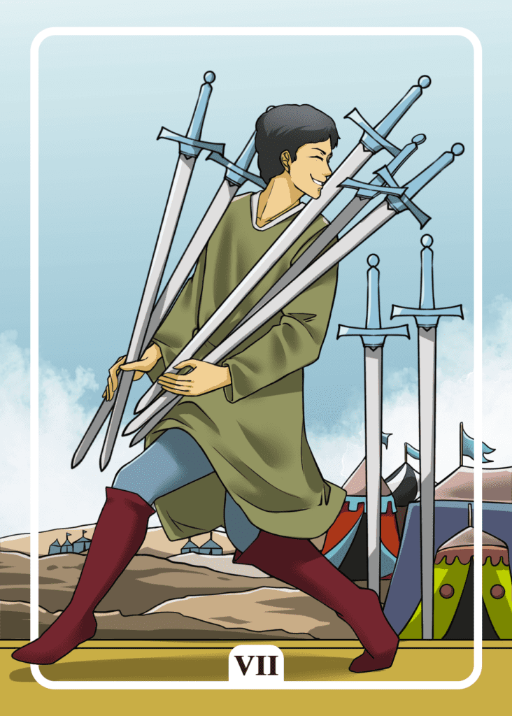 Tarotkarte Sieben der Schwerter